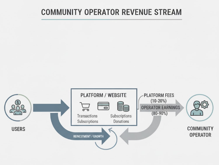 커뮤니티 운영자 수익 흐름도