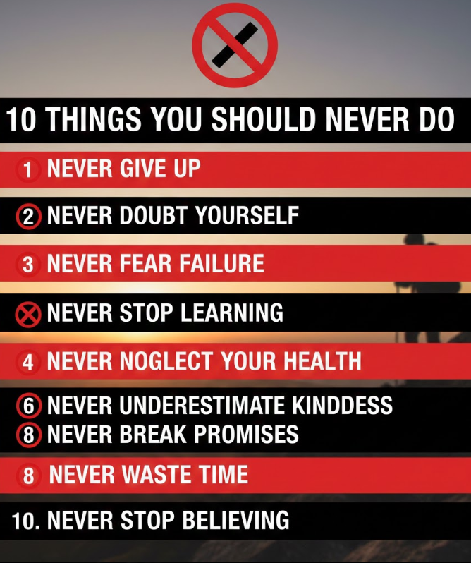 절대 하면 안 되는 10가지