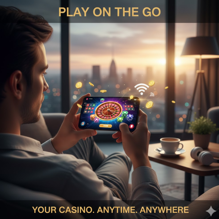 스마트폰으로 언제 어디서나 카지노를 즐기는 현대인의 모습