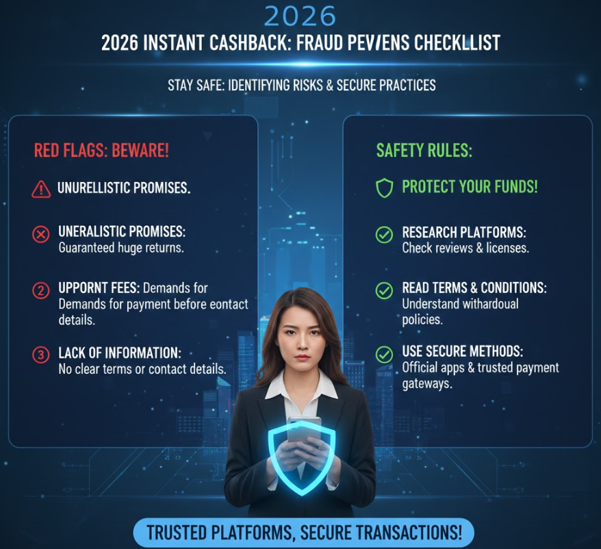 사기 방지 체크리스트 인포그래픽 – 위험 신호와 안전 규칙을 명확하게 정리한 이미지 사기 방지 체크리스트 인포그래픽 – 위험 신호와 안전 규칙을 명확하게 정리한 이미지