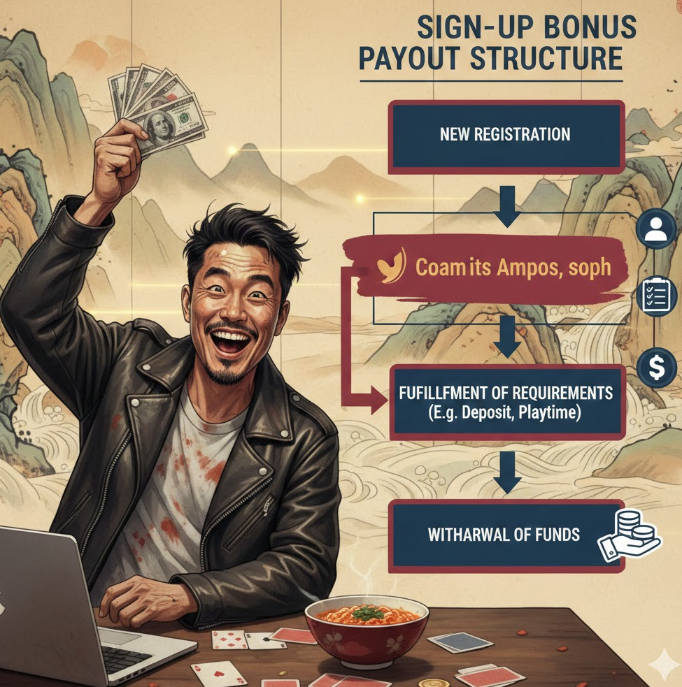 머니 지급 구조 인포그래픽 – 신규 가입 → 조건 충족 → 출금까지의 흐름