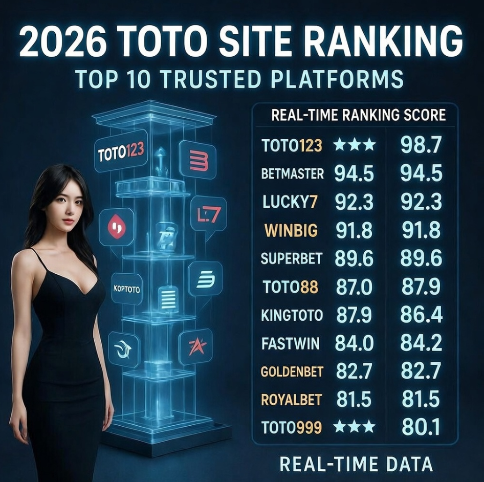 투명한 유리 탑 위에 각 사이트의 로고가 입체적인 홀로그램으로 떠 있고, 그 옆에 실시간으로 변동되는 랭킹 점수와 안전 등급이 푸른색 레이저로 표시된 세련된 인포그래픽 이미지 투명한 유리 탑 위에 각 사이트의 로고가 입체적인 홀로그램으로 떠 있고, 그 옆에 실시간으로 변동되는 랭킹 점수와 안전 등급이 푸른색 레이저로 표시된 세련된 인포그래픽 이미지