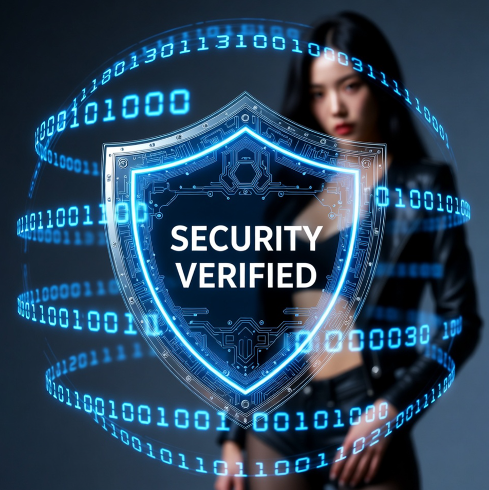 거대한 디지털 방패가 중앙에 위치하고 그 주변을 푸른색 데이터 스트림이 원형으로 감싸며 회전하고 있으며, 방패 전면에는 'SECURITY VERIFIED'라는 문구가 선명하게 박힌 사이버 보안 테마의 고퀄리티 이미지 거대한 디지털 방패가 중앙에 위치하고 그 주변을 푸른색 데이터 스트림이 원형으로 감싸며 회전하고 있으며, 방패 전면에는 'SECURITY VERIFIED'라는 문구가 선명하게 박힌 사이버 보안 테마의 고퀄리티 이미지